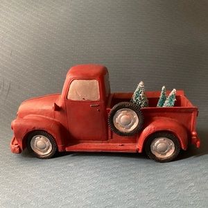 Farmhouse vintage red truck